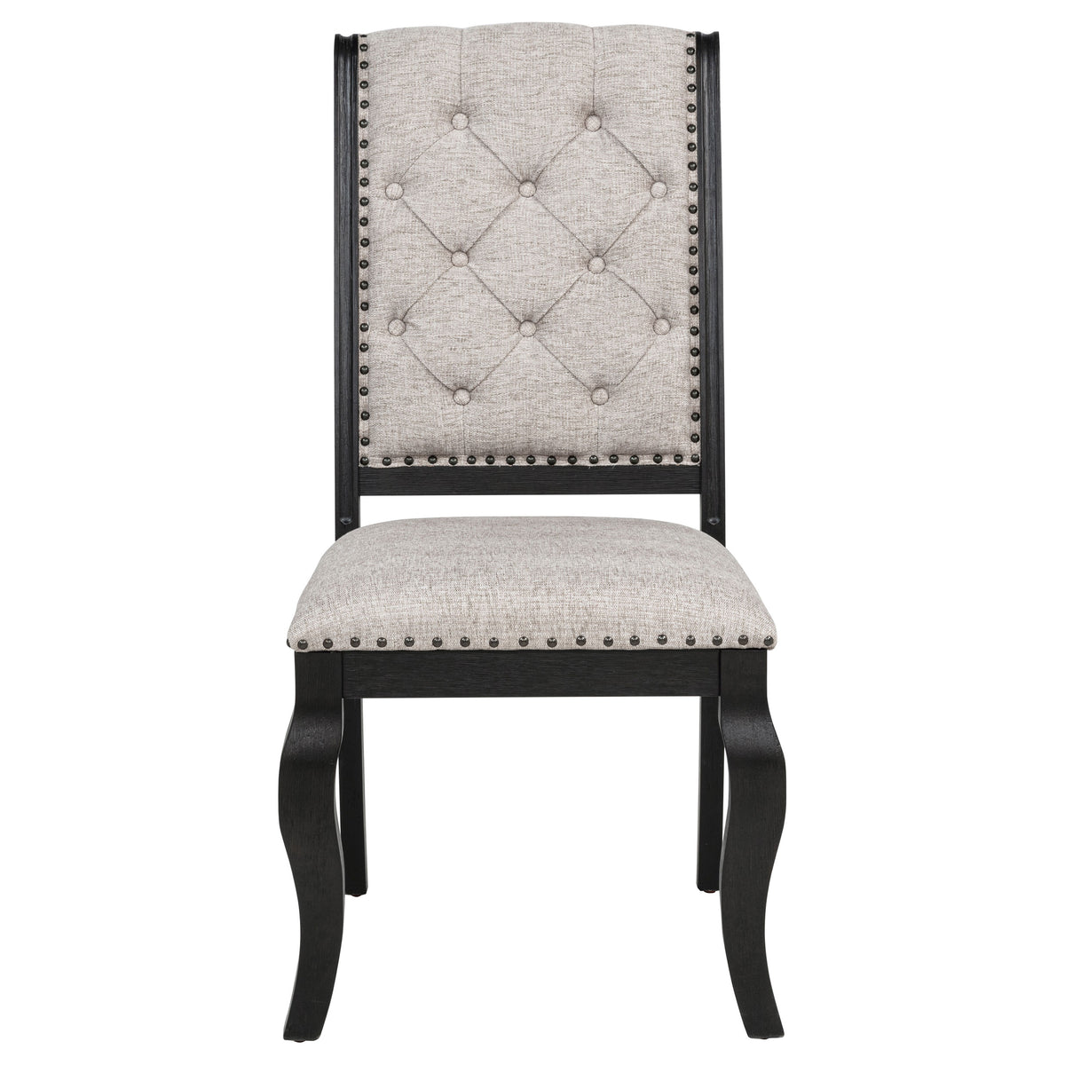 Phelps Upholstered Dining Side Chair Tan Distressed Noir (Set of 2)