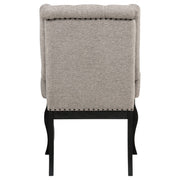 Phelps Upholstered Dining Arm Chair Tan Distressed Noir (Set of 2)