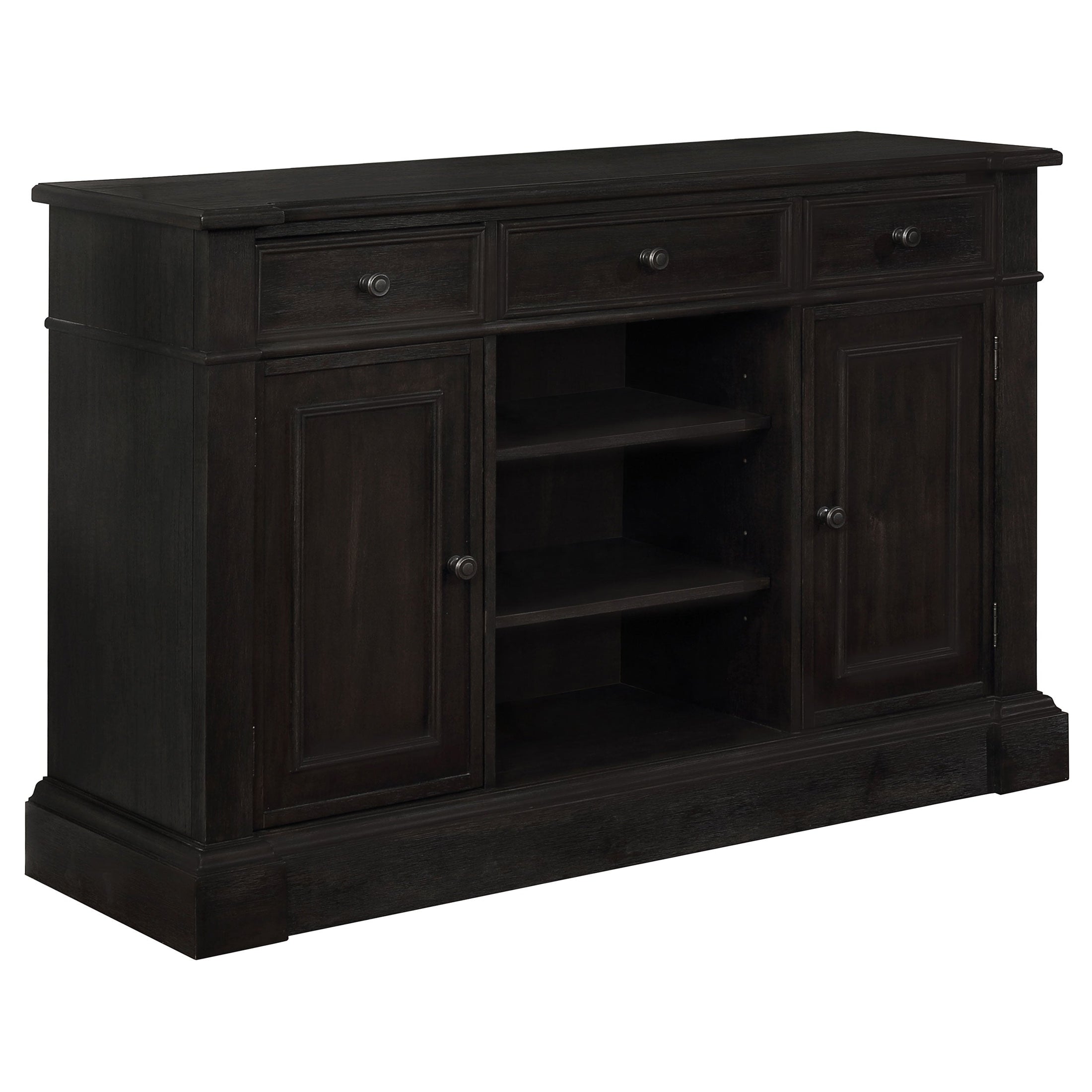 Aparador de 2 puertas Phelps, estilo buffet, color negro envejecido