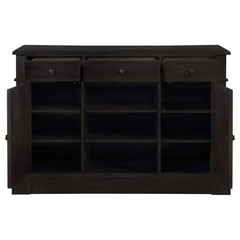 Aparador de 2 puertas Phelps, estilo buffet, color negro envejecido