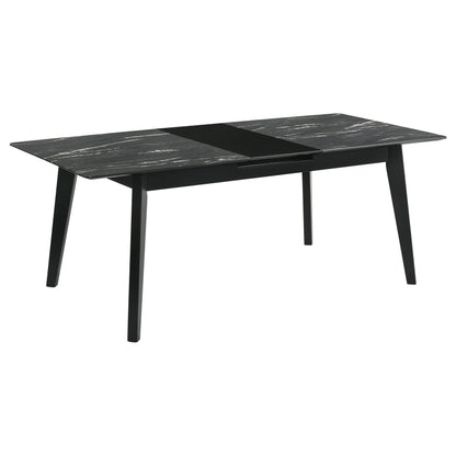 Juego de mesa de comedor extensible Crestmont, color negro