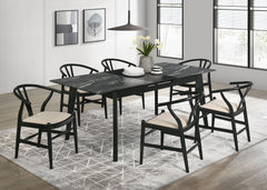 Crestmont Extension Leaf Dining Table Set Black