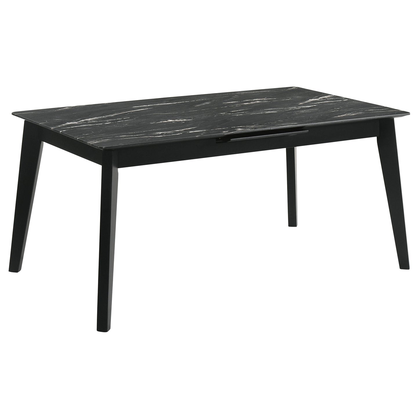 Mesa de comedor extensible Crestmont de 78 pulgadas con imitación de mármol negro