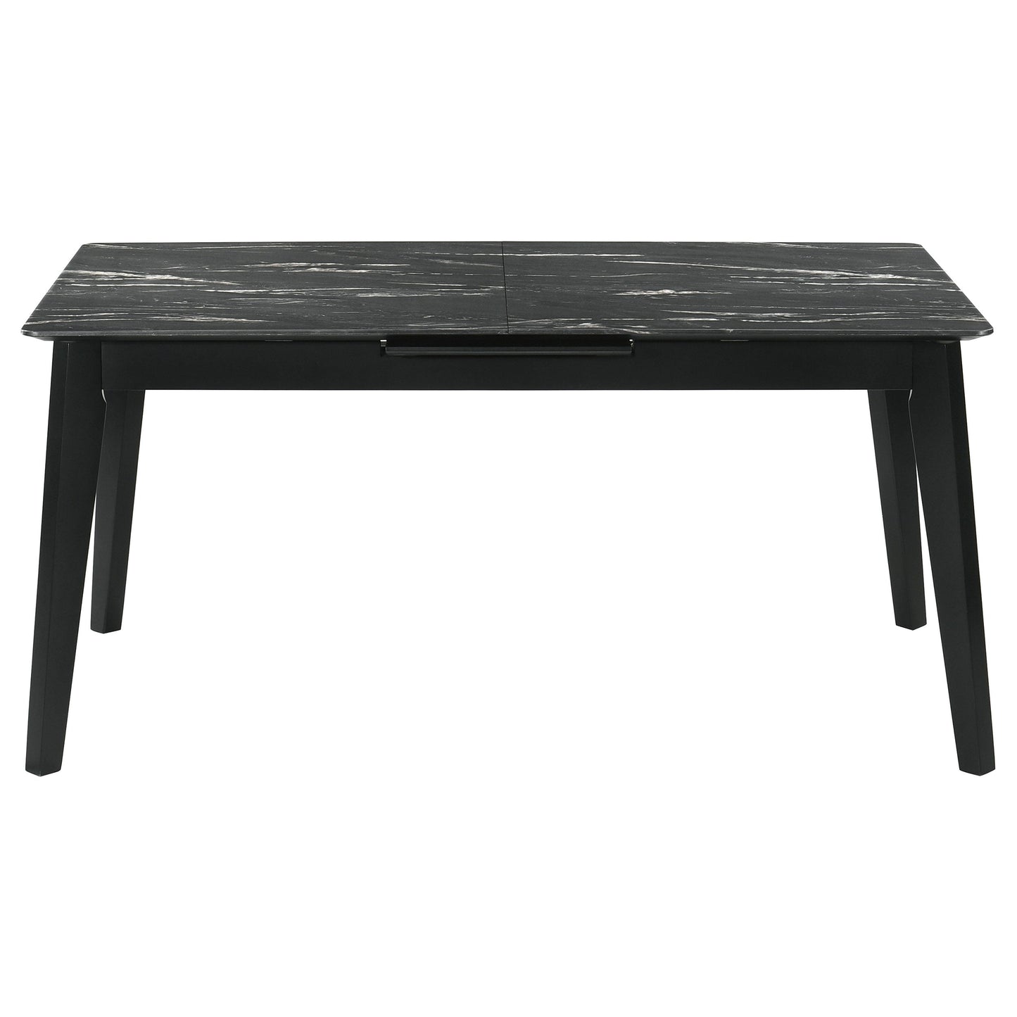 Mesa de comedor extensible Crestmont de 78 pulgadas con imitación de mármol negro