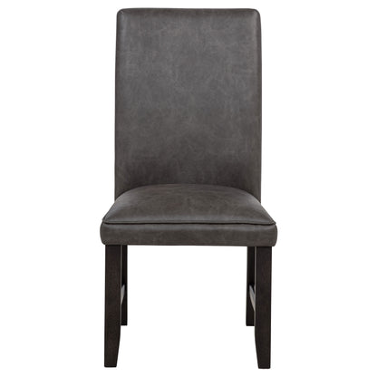 Averill Faux Leather Upholstered Dining Side Chair Dark Grey (Set of 2)