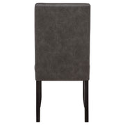 Averill Faux Leather Upholstered Dining Side Chair Dark Grey (Set of 2)