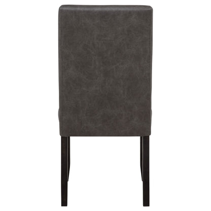 Averill Faux Leather Upholstered Dining Side Chair Dark Grey (Set of 2)