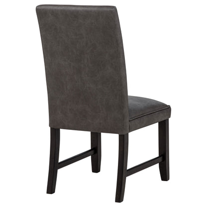 Averill Faux Leather Upholstered Dining Side Chair Dark Grey (Set of 2)