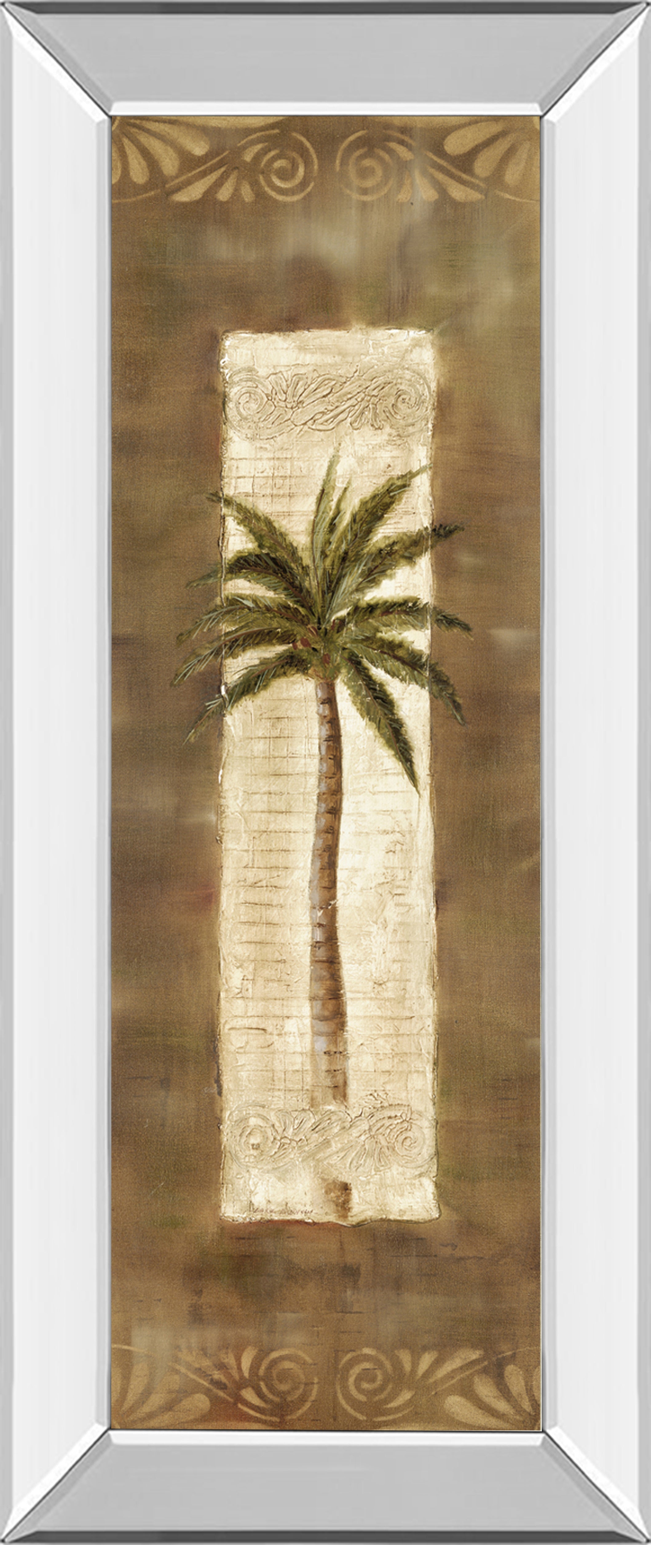 Mirrored Frame Scroll Palm II By Carol Robinson