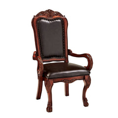 Sillón Dresden de 117 cm de alto con brazos tapizados en marrón bicolor (juego de 2)