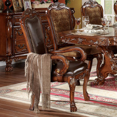 Sillón Dresden de 117 cm de alto con brazos tapizados en marrón bicolor (juego de 2)