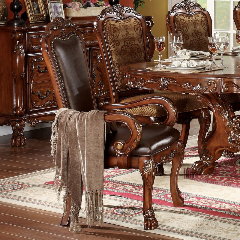 Sillón Dresden de 117 cm de alto con brazos tapizados en marrón bicolor (juego de 2)