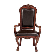 Sillón Dresden de 117 cm de alto con brazos tapizados en marrón bicolor (juego de 2)