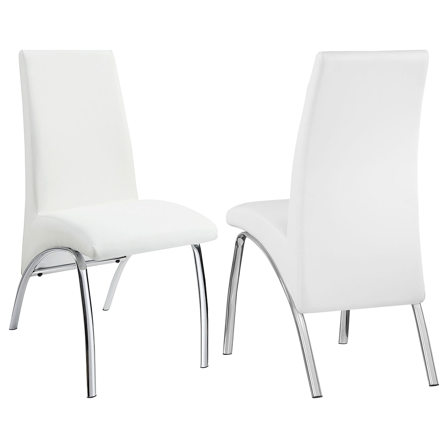 Bishop Upholstered Dining Side Chair – White (Set of 2)