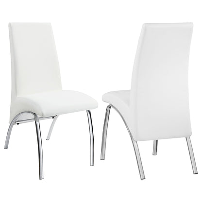 Bishop Upholstered Dining Side Chair – White (Set of 2)