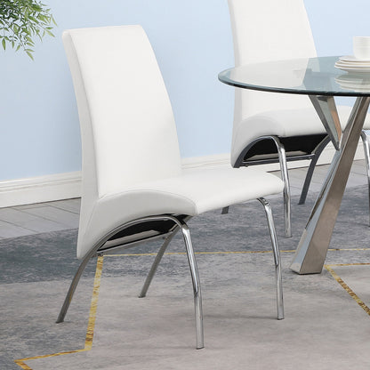 Bishop Upholstered Dining Side Chair – White (Set of 2)