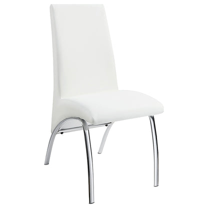 Bishop Upholstered Dining Side Chair – White (Set of 2)