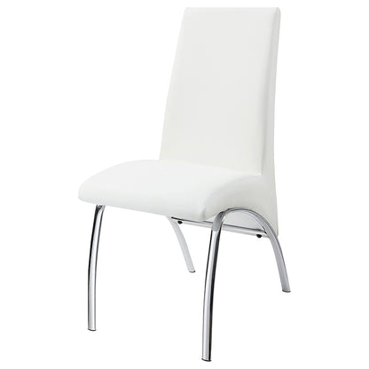 Bishop Upholstered Dining Side Chair – White (Set of 2)