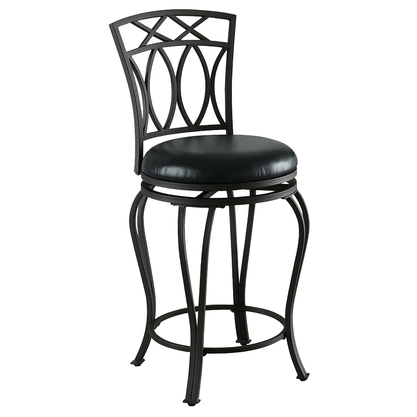 Taburete de bar giratorio tapizado Adamsville negro
