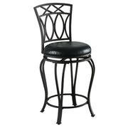 Taburete de bar giratorio tapizado Adamsville negro