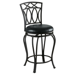 Taburete de bar giratorio tapizado Adamsville negro