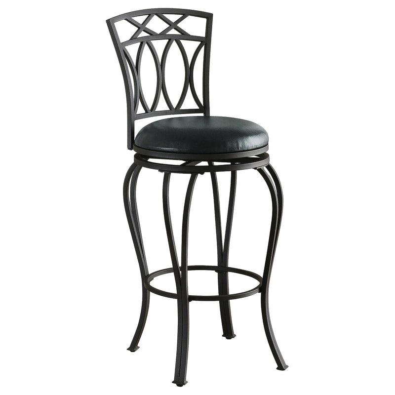 Taburete de bar giratorio tapizado Adamsville negro
