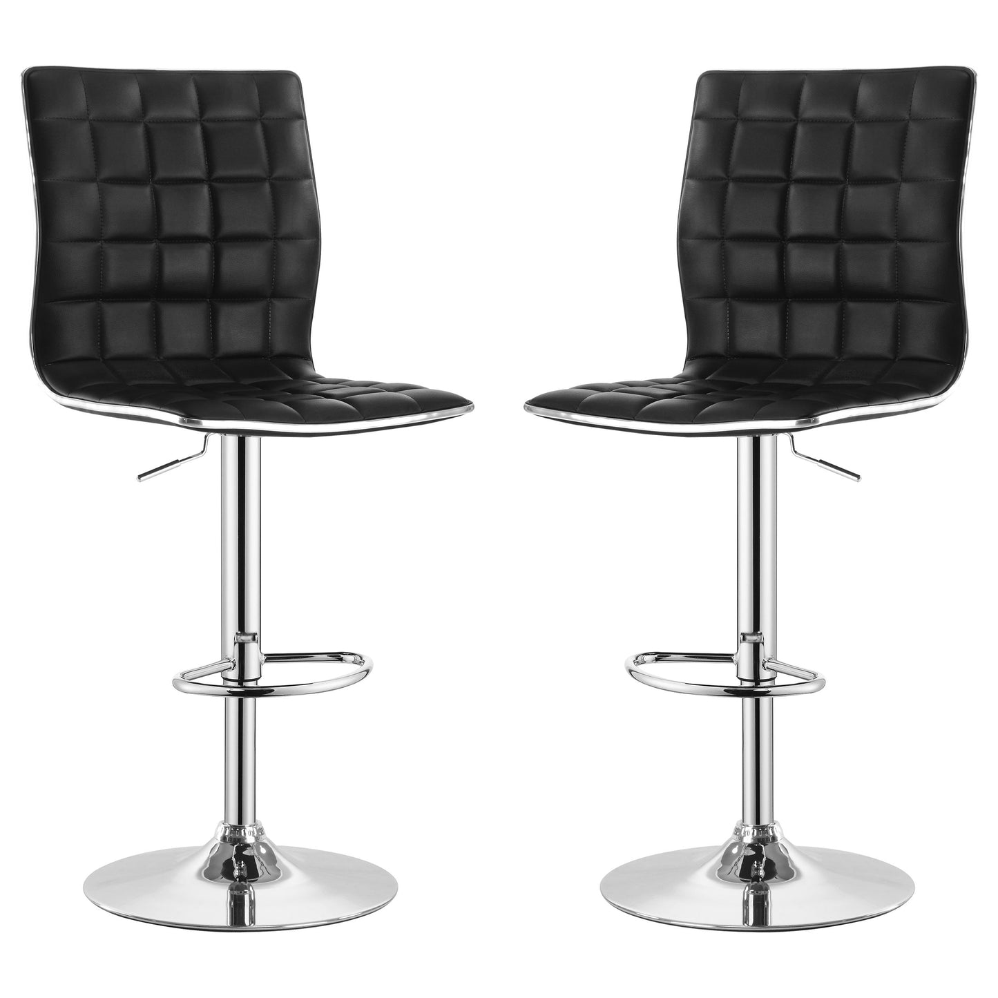 Taburete de bar ajustable tapizado Ashbury negro/blanco (juego de 2)