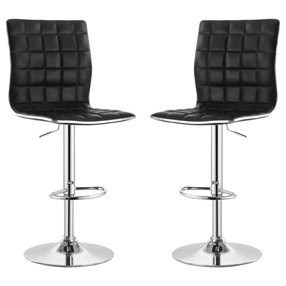 Taburete de bar ajustable tapizado Ashbury negro/blanco (juego de 2)