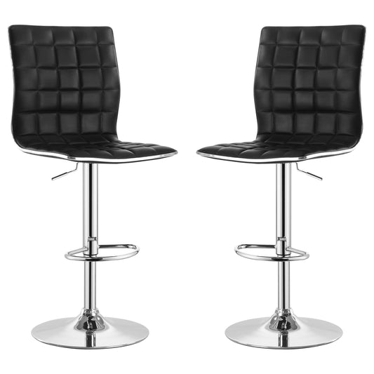 Taburete de bar ajustable tapizado Ashbury negro/blanco (juego de 2)