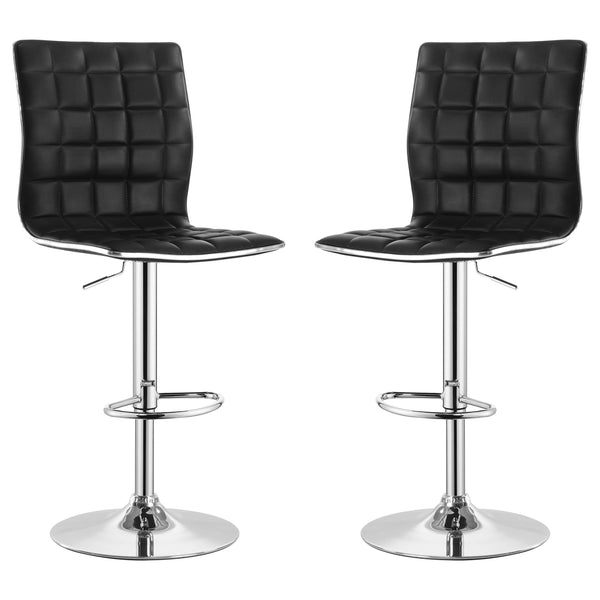 Taburete de bar ajustable tapizado Ashbury negro/blanco (juego de 2)