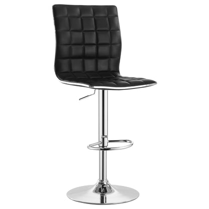 Taburete de bar ajustable tapizado Ashbury negro/blanco (juego de 2)