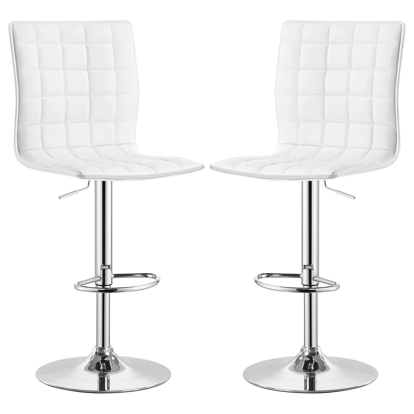 Taburete de bar ajustable tapizado Ashbury negro/blanco (juego de 2)