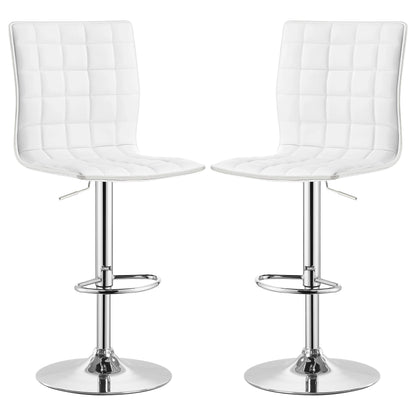 Taburete de bar ajustable tapizado Ashbury negro/blanco (juego de 2)