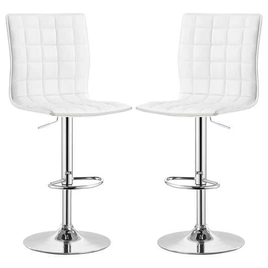 Taburete de bar ajustable tapizado Ashbury negro/blanco (juego de 2)