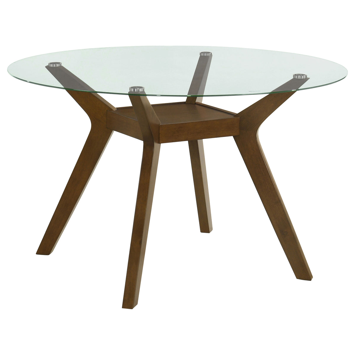 Paxton 5-Piece Round Glass Top Dining Set with Grey Parsons Chairs