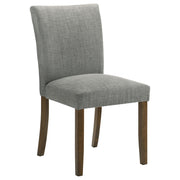 Paxton 5-Piece Round Glass Top Dining Set with Grey Parsons Chairs