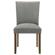 Paxton 5-Piece Round Glass Top Dining Set with Grey Parsons Chairs