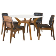 Juego de mesa de comedor Paxton con tapa redonda de vidrio color nuez moscada