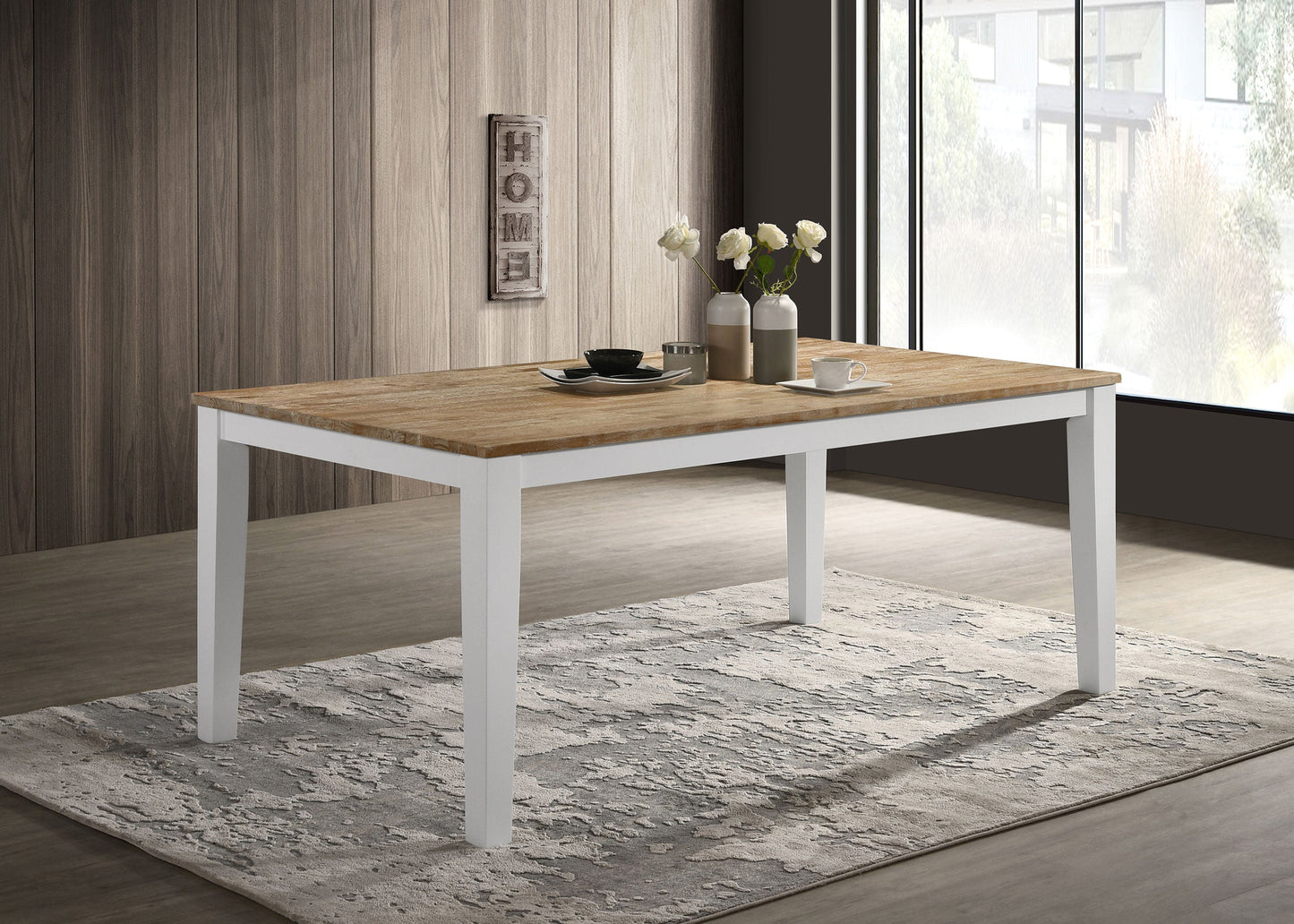 Mesa de comedor rectangular de madera Hollis de 72 pulgadas, color marrón