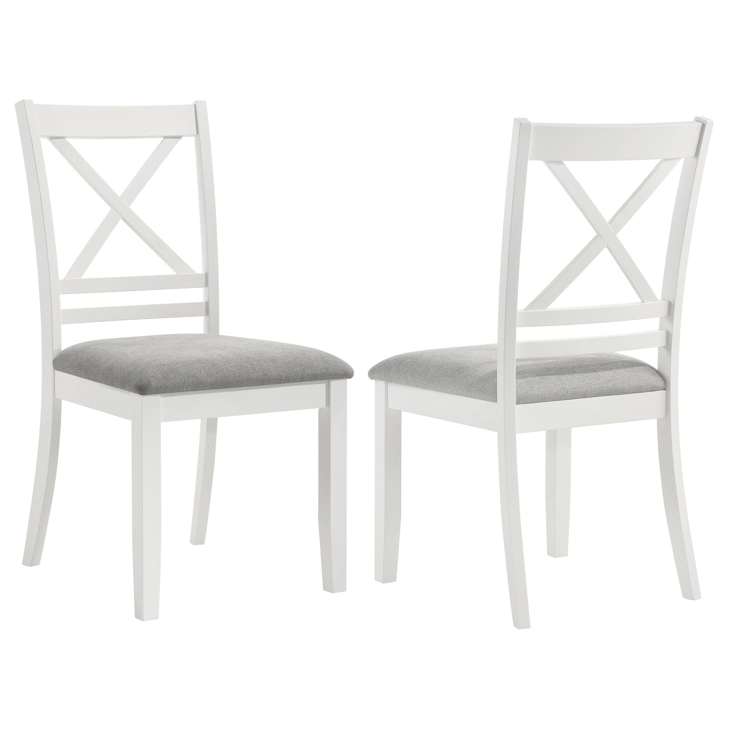 Silla de comedor Hollis de madera con respaldo cruzado, color blanco (juego de 2)