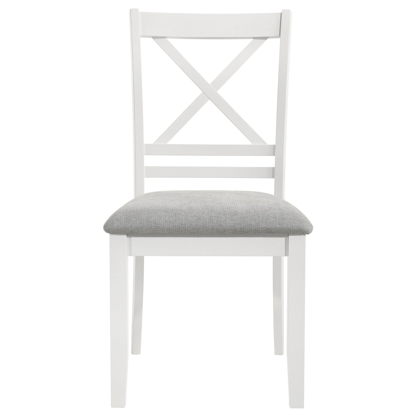 Silla de comedor Hollis de madera con respaldo cruzado, color blanco (juego de 2)