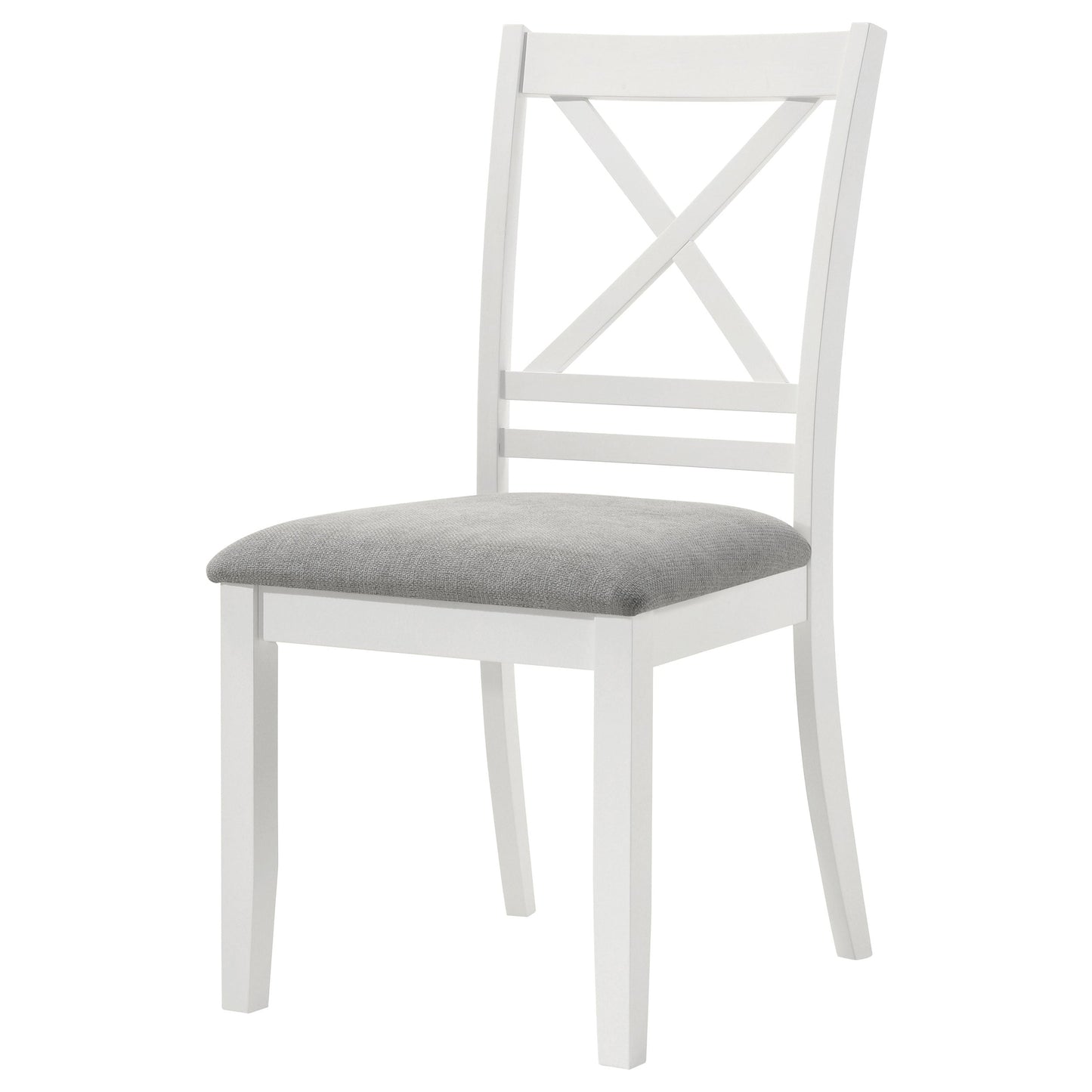 Silla de comedor Hollis de madera con respaldo cruzado, color blanco (juego de 2)