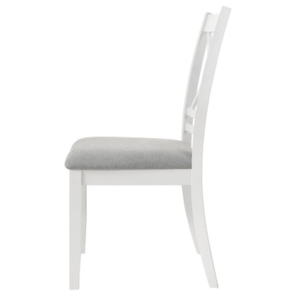 Silla de comedor Hollis de madera con respaldo cruzado, color blanco (juego de 2)