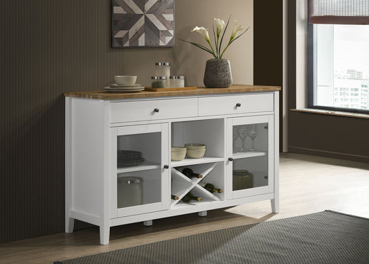 Aparador de comedor de 2 puertas Hollis, mueble de almacenamiento, color blanco