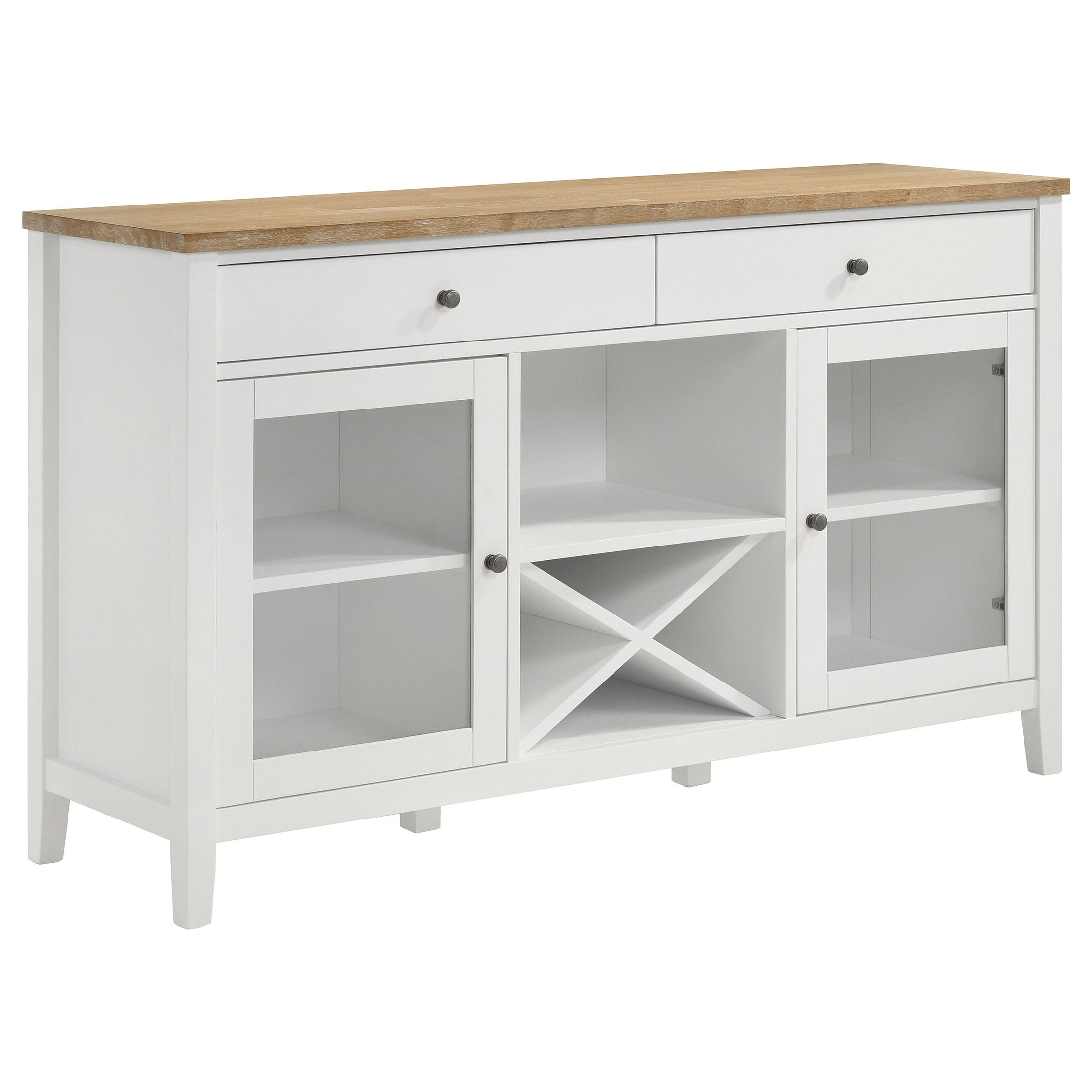 Aparador de comedor de 2 puertas Hollis, mueble de almacenamiento, color blanco