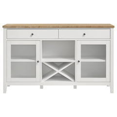 Aparador de comedor de 2 puertas Hollis, mueble de almacenamiento, color blanco