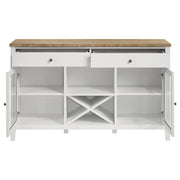 Aparador de comedor de 2 puertas Hollis, mueble de almacenamiento, color blanco