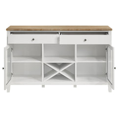 Aparador de comedor de 2 puertas Hollis, mueble de almacenamiento, color blanco