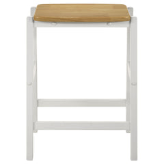 Edgeworth Wood Backless Counter Stool White (Set of 2)