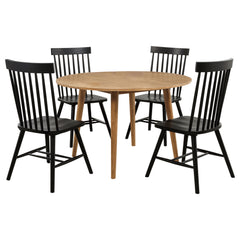 Andrews Round Wood Dining Room Table Set Light Ash